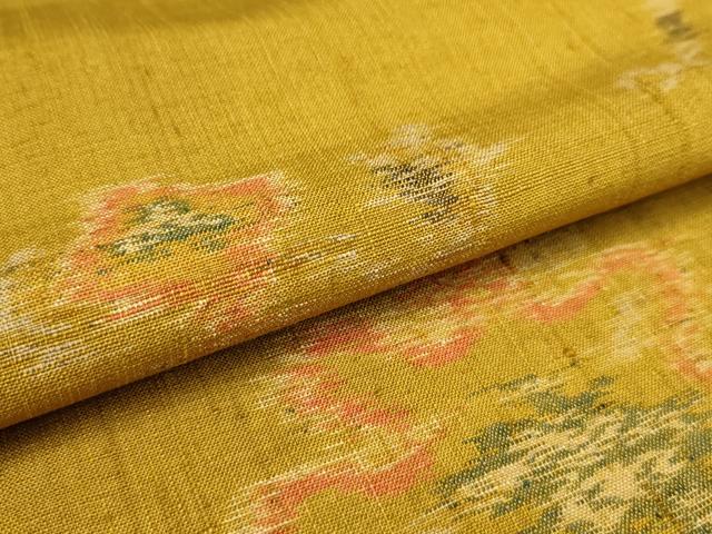 平和屋着物▽上質な紬 単衣 枝花文 正絹 逸品 AAAU6422iu