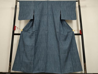 平和屋着物▽上質な紬 単衣 笹文 正絹 逸品 AAAU6423iu
