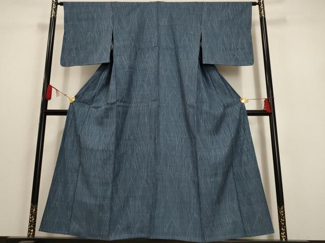 平和屋着物▽上質な紬 単衣 笹文 正絹 逸品 AAAU6423iu