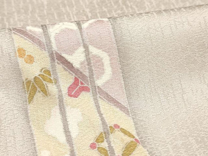 平和屋着物▽訪問着　単衣　友禅　短冊吉祥文　金彩　正絹　逸品　未使用　AAAU6430iu