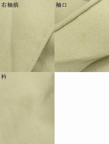 平和屋着物▽上質な色無地　単衣　山葵色　正絹　逸品　AAAU6432iu