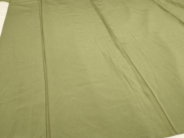 平和屋着物▽上質な色無地　単衣　麹塵色　正絹　逸品　AAAU6434iu