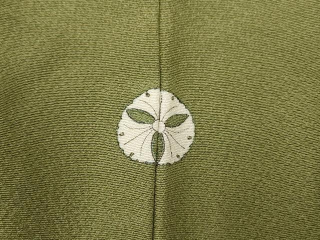 平和屋着物▽上質な色無地　単衣　麹塵色　正絹　逸品　AAAU6434iu
