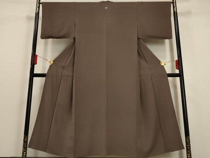 平和屋着物▽上質な色無地 単衣 濃色 正絹 逸品 AAAU6435iu