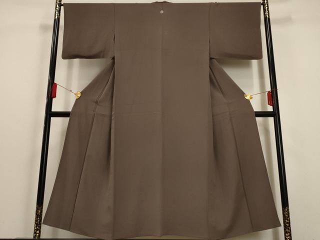 平和屋着物▽上質な色無地 単衣 濃色 正絹 逸品 AAAU6435iu