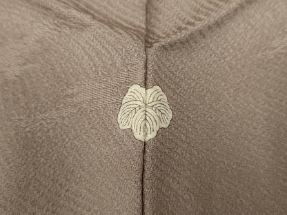 平和屋着物▽上質な色無地 単衣 立波地紋 紫鼠色 正絹 逸品 AAAU6437iu