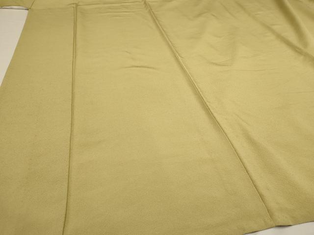 平和屋着物▽上質な色無地 単衣 青朽葉色 正絹 逸品 AAAU6439iu
