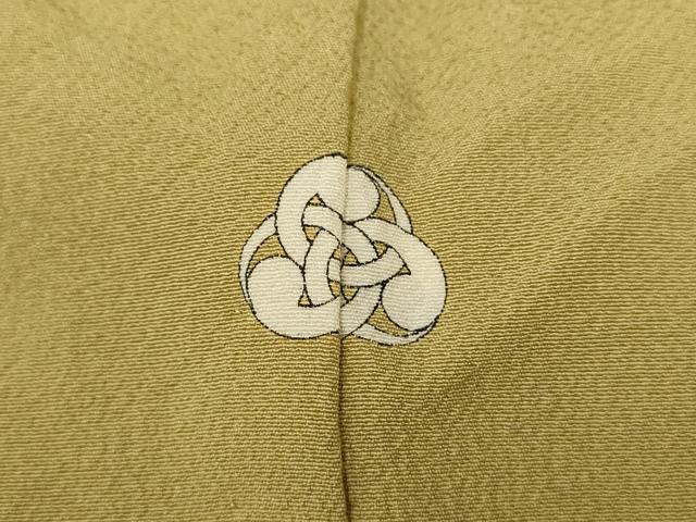 平和屋着物▽上質な色無地 単衣 青朽葉色 正絹 逸品 AAAU6439iu