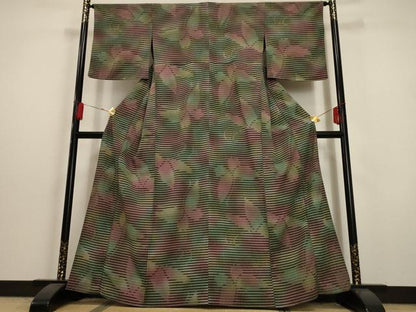 平和屋着物▽小紋 単衣 舞蝶文 洗える着物 AAAU6446iu