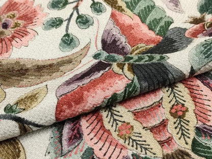 平和屋着物▽上質な小紋 単衣 更紗花蝶文 鬼しぼ縮緬 正絹 逸品 AAAU6451iu