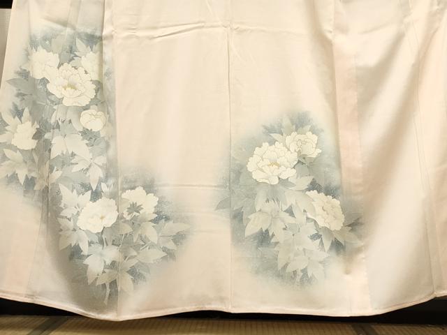 平和屋着物▽訪問着 単衣 草花文 暈し染め 金彩 正絹 逸品 AAAU6453iu