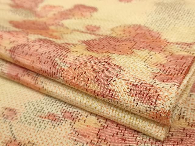平和屋着物▽上質な紬 単衣 枝梅文 正絹 逸品 AAAU6457iu
