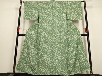 平和屋着物▽上質な小紋 単衣 舞蝶文 正絹 逸品 AAAU6463iu