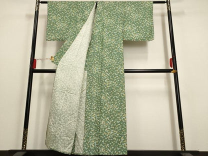 平和屋着物▽上質な小紋 単衣 舞蝶文 正絹 逸品 AAAU6463iu
