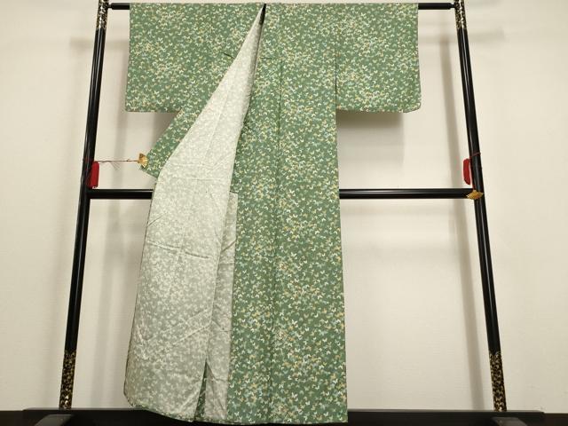 平和屋着物▽上質な小紋 単衣 舞蝶文 正絹 逸品 AAAU6463iu