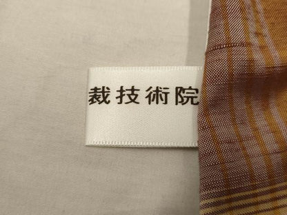 平和屋着物▽上質な紬 単衣 格子 正絹 逸品 未使用 AAAU6464iu