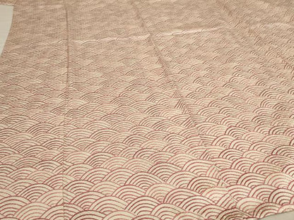 平和屋着物▽上質な小紋 単衣 青海波 正絹 逸品 AAAU6469iu