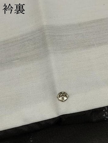 平和屋着物▽上質な紬　単衣　亀甲重ね幾何学文様　黒地　正絹　逸品　未使用　AAAU6472iu