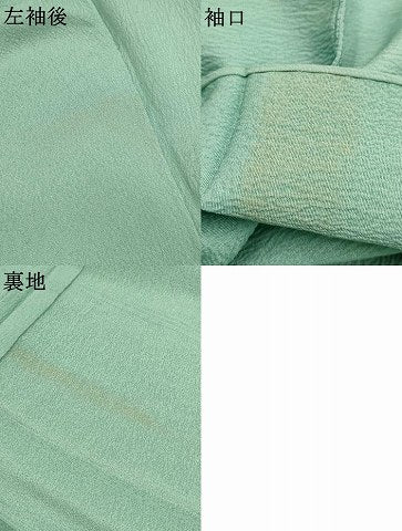 平和屋着物▽上質な色無地　単衣　錆青磁色　正絹　逸品　AABJ3136ck