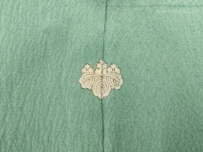 平和屋着物▽上質な色無地　単衣　錆青磁色　正絹　逸品　AABJ3136ck