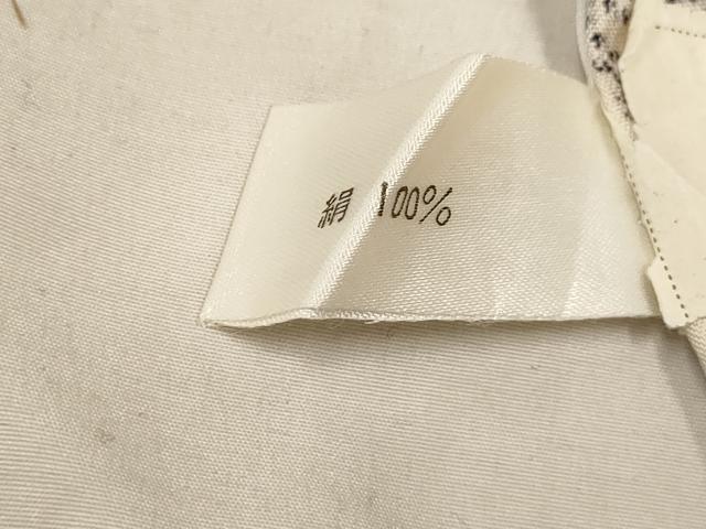 平和屋着物▽上質な紬 単衣 色紙重ね花唐草文 正絹 逸品 AAAU6479iu