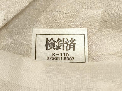 平和屋着物▽上質な小紋 単衣 枝葉文 正絹 逸品 AAAU6481iu