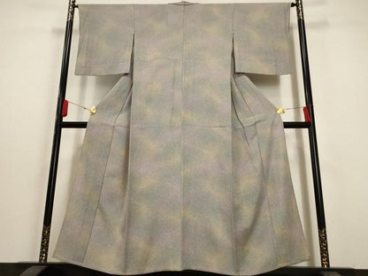 平和屋着物▽上質な小紋 単衣 霞文 正絹 逸品 AAAU6482iu