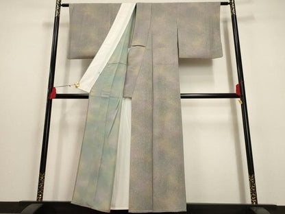 平和屋着物▽上質な小紋 単衣 霞文 正絹 逸品 AAAU6482iu