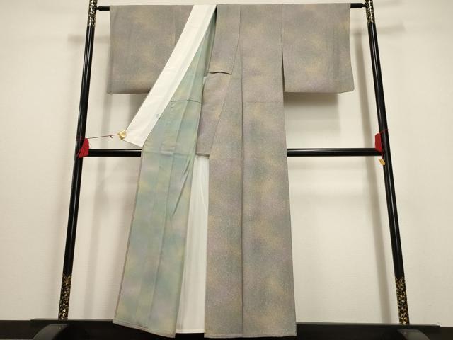 平和屋着物▽上質な小紋 単衣 霞文 正絹 逸品 AAAU6482iu