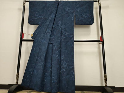 平和屋着物▽小紋 単衣 花唐草文 洗える着物 AAAU6491iu