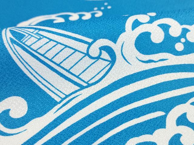 平和屋着物▽小紋 単衣 立波舟文 洗える着物 未使用 AAAU6493iu