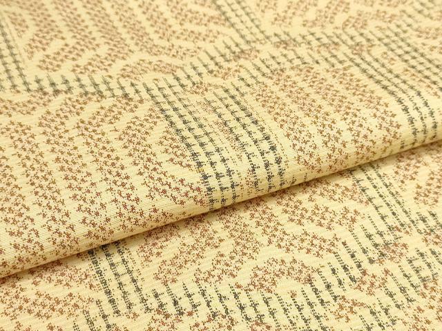 平和屋着物▽上質な紬　単衣　亀甲文様　正絹　逸品　AAAU6496iu