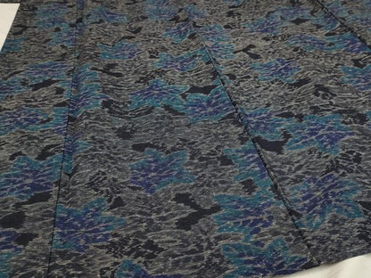 平和屋着物▽上質な紬 単衣 葉尽くし 正絹 逸品 AAAU6497iu