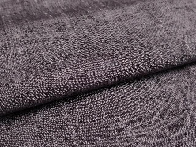 平和屋着物▽上質な紬 単衣 色無地 深紫色 正絹 逸品 AAAU6498iu