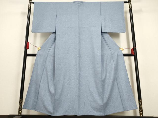 平和屋着物▽小紋　単衣　市松枝葉文　洗える着物　AAAU6499iu