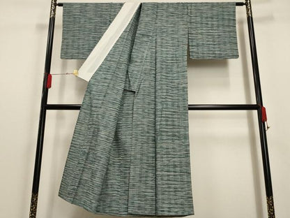 平和屋着物▽上質な紬 単衣 霞文 正絹 逸品 AAAU6502iu