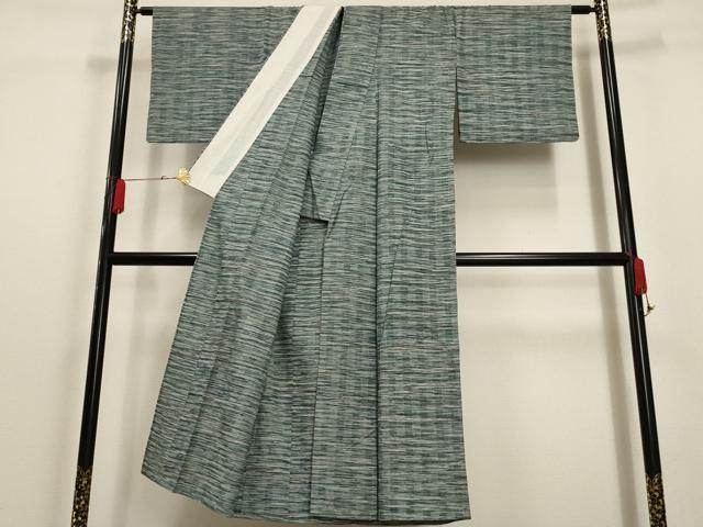 平和屋着物▽上質な紬 単衣 霞文 正絹 逸品 AAAU6502iu