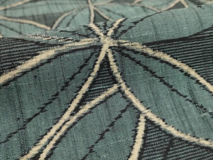 平和屋着物▽上質な紬 単衣 葉尽くし 正絹 逸品 AAAU6503iu