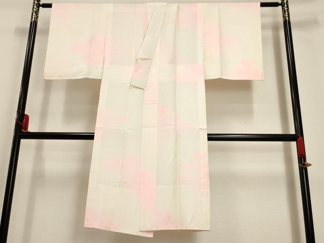 平和屋着物■長襦袢　無双仕立て　エ霞飛鶴地紋　正絹　逸品　AAAU6511iu