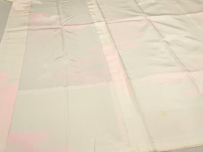 平和屋着物■長襦袢　無双仕立て　エ霞飛鶴地紋　正絹　逸品　AAAU6511iu