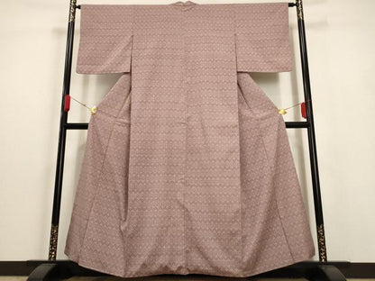 平和屋着物■お召　矢絣文様　正絹　逸品　AAAU6591iu