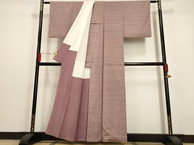 平和屋着物■お召　矢絣文様　正絹　逸品　AAAU6591iu