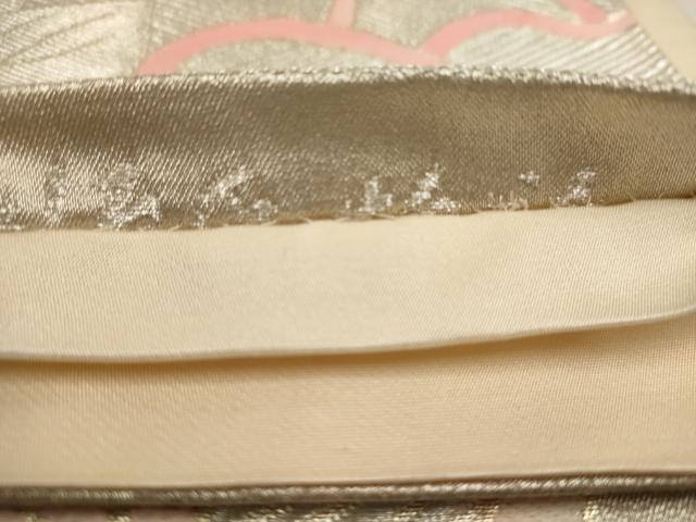 平和屋着物◎六通柄袋帯 道長花文 金銀糸 正絹 逸品 AAAU7193dt