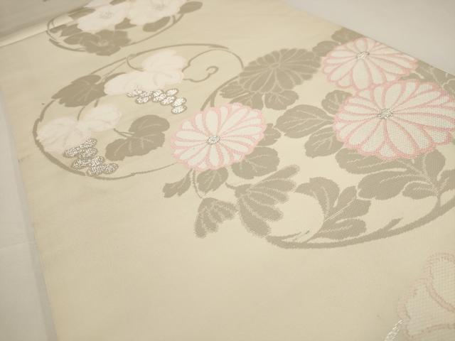 平和屋着物◎六通柄袋帯 唐織 花丸文 葡萄 正絹 逸品 AAAU7195dt