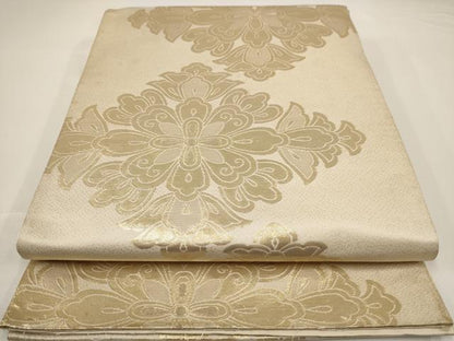 平和屋着物◎六通柄袋帯 花菱文 金糸 正絹 逸品 AAAU7200dt