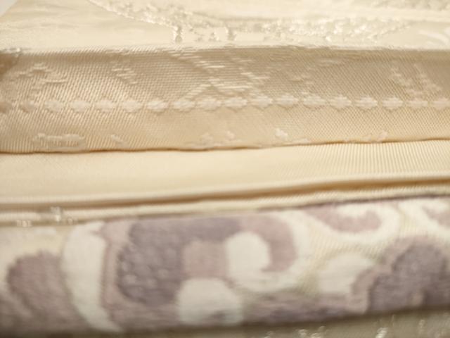 平和屋着物◎六通柄袋帯 唐織 天井花文 銀糸 正絹 逸品 AAAU7201dt