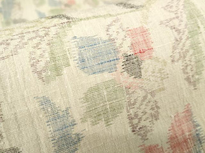 平和屋着物▽上質な紬 単衣 ちぢみ織り 花唐草文 正絹 逸品 AAAU7436cs