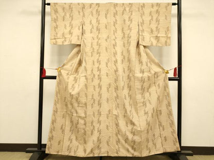 平和屋着物■上質な紬　幾何学文様　正絹　逸品　AAAU7880fw