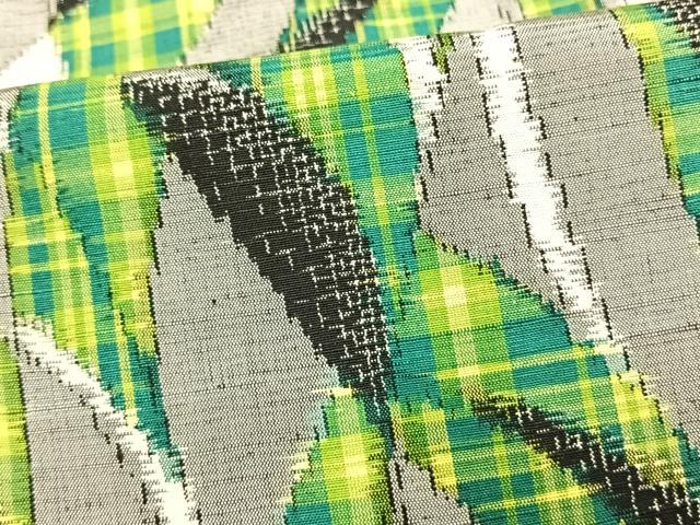 平和屋着物▽上質な紬 単衣 よろけ縞 正絹 逸品 AAAU7955fy