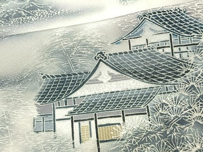 平和屋着物▽訪問着 単衣 風景文 暈し染め 正絹 逸品 AAAU7978fy